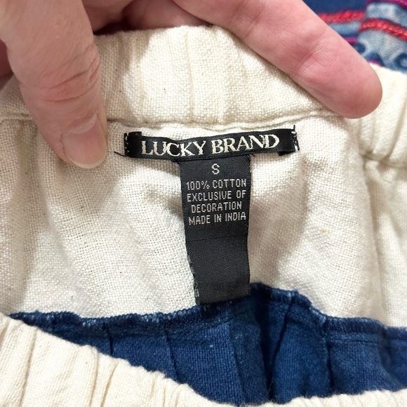 Lucky Brand Colorful Ethnic Hmong Style Boho Folk Skirt with Elastic Waist - S - Picture 15 of 15